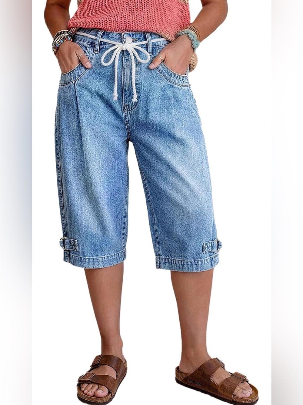 Flamingals High Waist Straight Leg Capri Jeans 4XL PS10-12